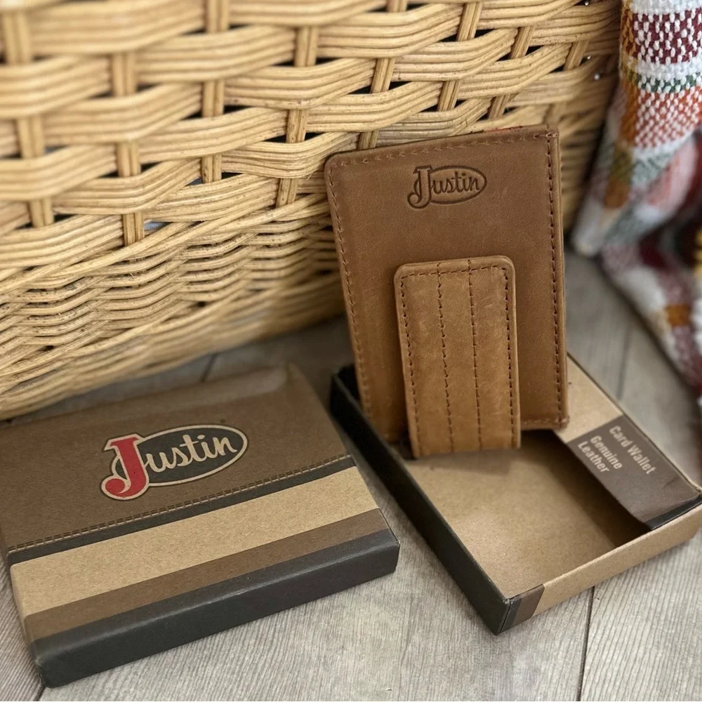 Justin Boots Multicolor Striped Leather Card Holder